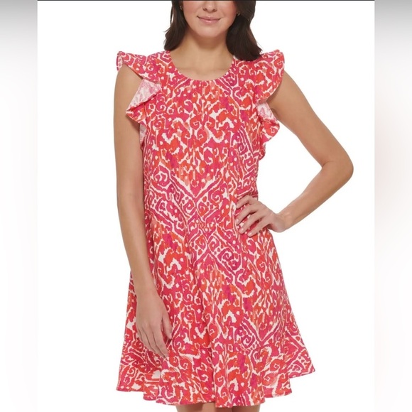 Tommy Hilfiger Ruffle Hem Mini Shift Dress Size 10 - Picture 3 of 16